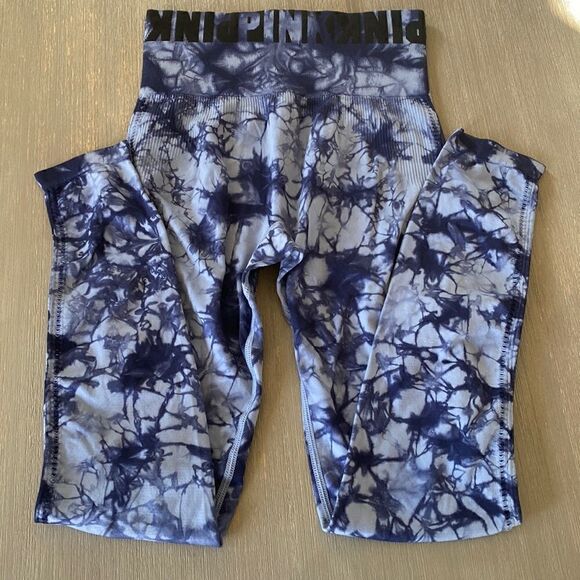 Pink Victoria's Secret  Ultimate Blue Tie Dye Tight Leggings Women’s Size S - Picture 2 of 13